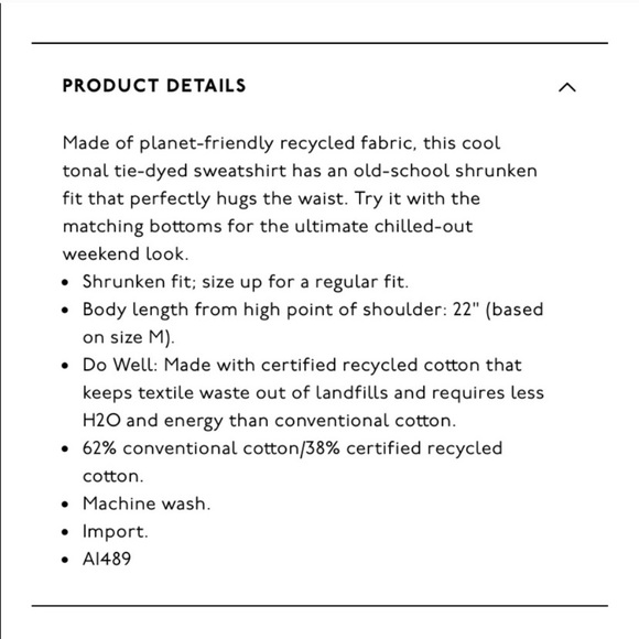 Madewell Tie Dye crop Sweatshirt - Picture 5 of 5